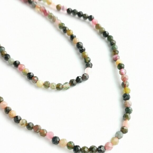 Tourmaline faceted bead  necklace NEW - Picture 3 of 6